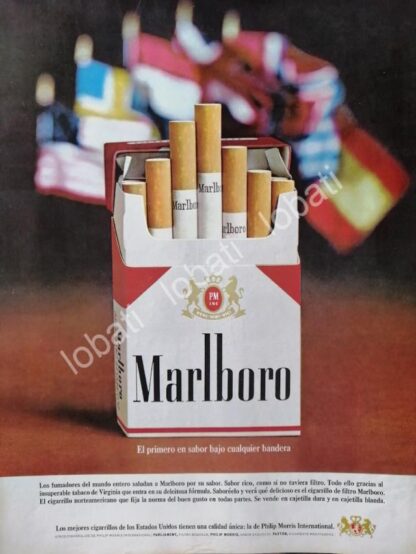 CARTEL ANTIGUO ORIGINAL DE CIGARROS MARLBORO 1960s /T253