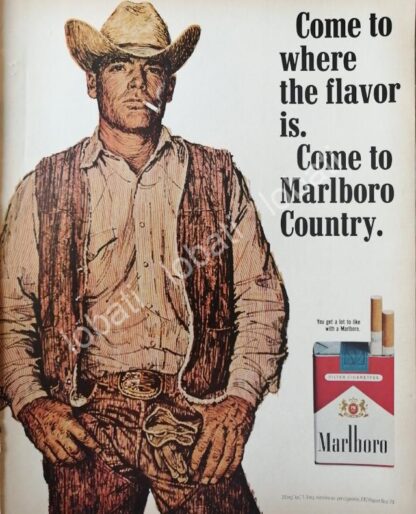 CARTEL ANTIGUO ORIGINAL DE CIGARROS MARLBORO 1970 /T243 / RARO