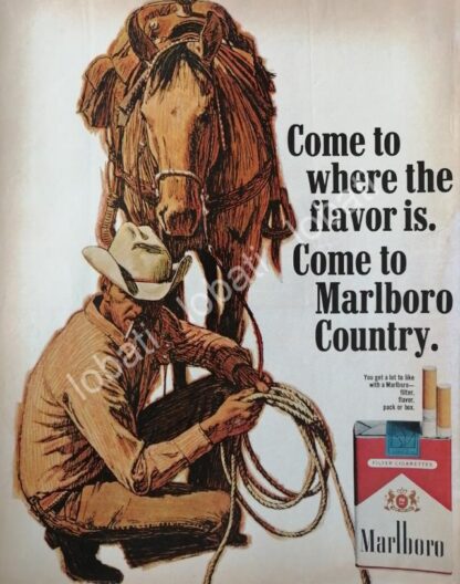 CARTEL ANTIGUO ORIGINAL DE CIGARROS MARLBORO 1970 /T242 / RARO