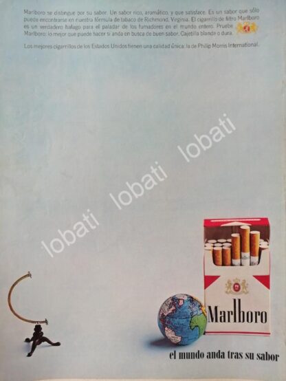 CARTEL ANTIGUO ORIGINAL DE CIGARROS MARLBORO 1960s /T239