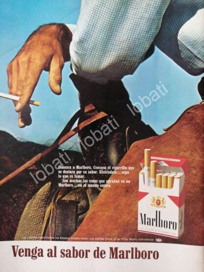 CARTEL ANTIGUO ORIGINAL DE CIGARROS MARLBORO 1960s /T232