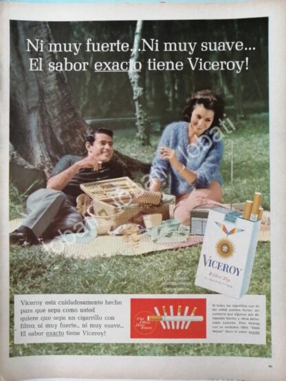 CARTEL ANTIGUO ORIGINAL DE CIGARROS VICEROY /T228