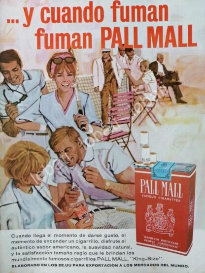 CARTEL ANTIGUO ORIGINAL DE SET DE 3 AFICHES CIGARROS PALL MALL 1964 /T227 - Imagen 3