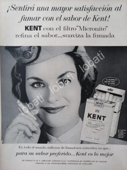 CARTEL ANTIGUO ORIGINAL DE CIGARROS KENT 1960s /17