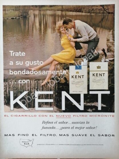 CARTEL ANTIGUO ORIGINAL DE CIGARROS KENT 1960s /7