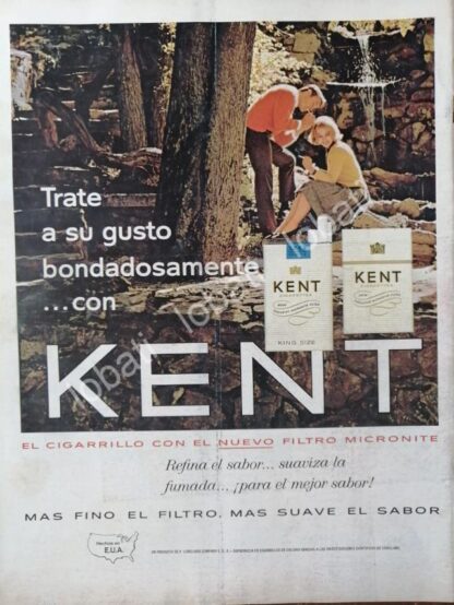 CARTEL ANTIGUO ORIGINAL DE CIGARROS KENT 1960s /9