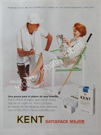 CARTEL ANTIGUO ORIGINAL DE CIGARROS KENT 1960s /6