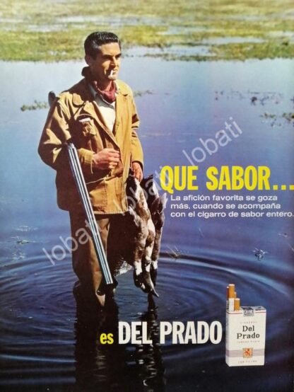 CARTEL ANTIGUO ORIGINAL DE CIGARROS DEL PRADO 1960s / MUY RARO