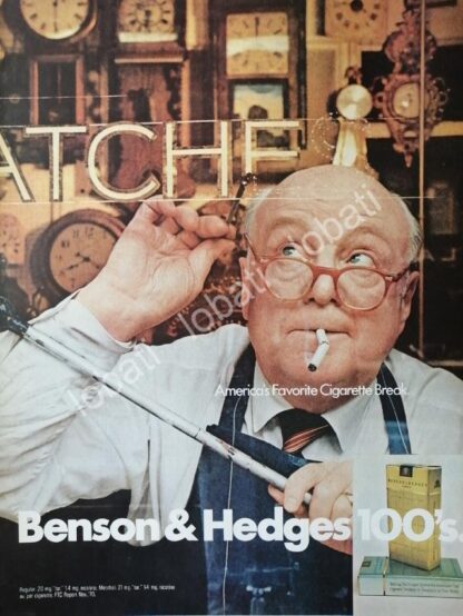 CARTEL ANTIGUO ORIGINAL DE CIGARROS BENSON & HEDGES 1970 /6