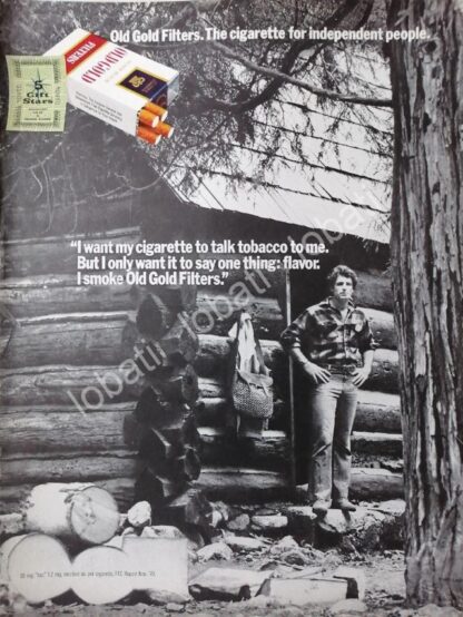 CARTEL ANTIGUO ORIGINAL DE CIGARROS OLD GOLD 1970