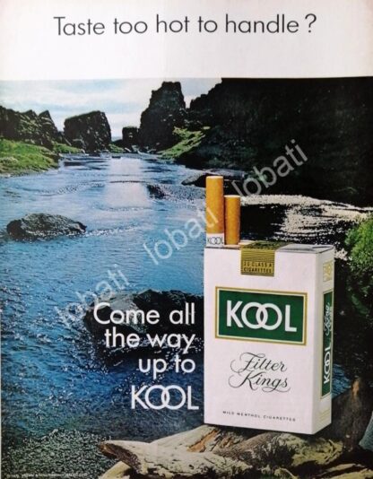 CARTEL ANTIGUO ORIGINAL DE CIGARROS KOOL MENTHOL 1970 /2