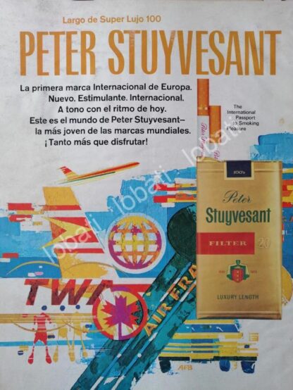 CARTEL ANTIGUO ORIGINAL DE CIGARROS PETER STUYVESANT 1969 /2