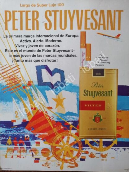 CARTEL ANTIGUO ORIGINAL DE CIGARROS PETER STUYVESANT 1969