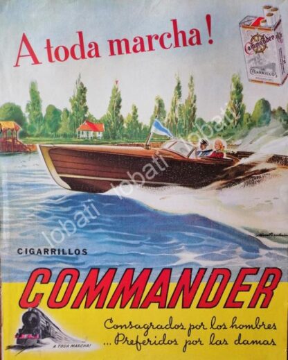 CARTEL ANTIGUO ORIGINAL DE CIGARROS COMMANDER 1940s. PUBLICIDAD ARTISTICA /RARO