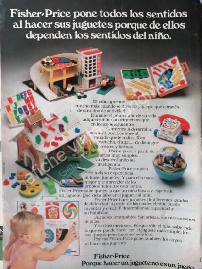 CARTEL ANTIGUO ORIGINAL DE JUGUETES FICHER PRICE 1980s