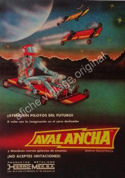 CARTEL ANTIGUO ORIGINAL DE SET DE 3 AFICHES. CARRITOS AVALANCHA 1970s - Imagen 3