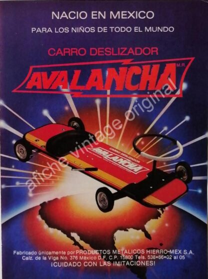 CARTEL ANTIGUO ORIGINAL DE SET DE 3 AFICHES. CARRITOS AVALANCHA 1970s - Imagen 2