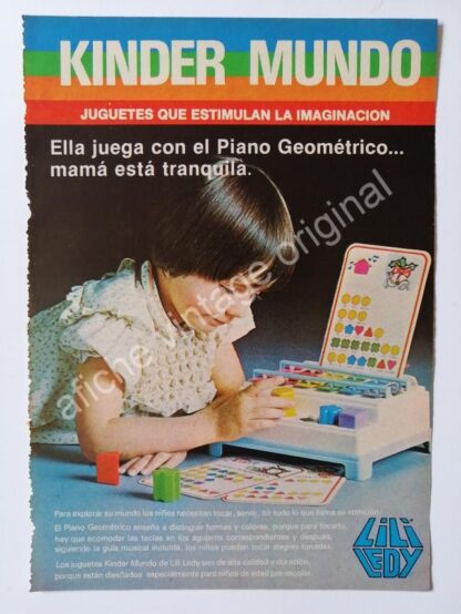 CARTEL ANTIGUO ORIGINAL DE JUGUETES CLASICOS 1980s, MI ALEGRIA, LILI LEDY, FISHER PRICE - Imagen 3