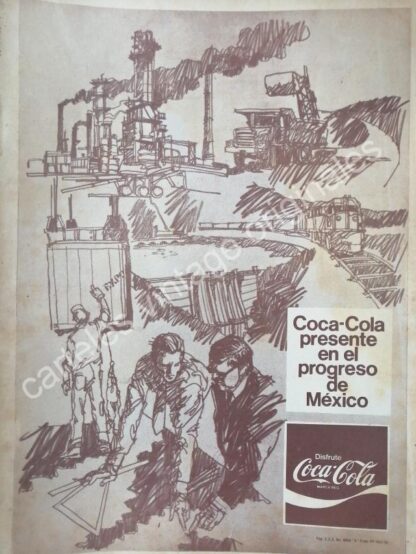 CARTEL ANTIGUO ORIGINAL DE COCA COLA 1970