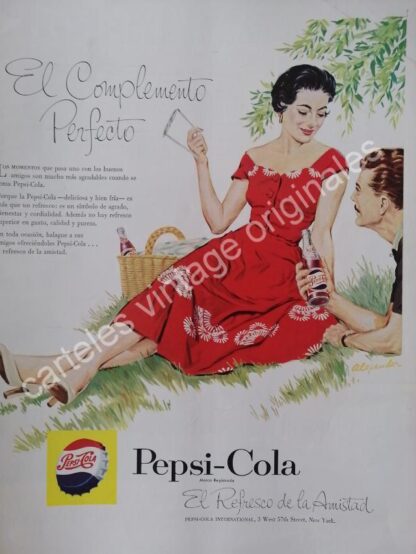 CARTEL ANTIGUO ORIGINAL DE PEPSI 1956. PUBLICIDAD ARTISTICA /15