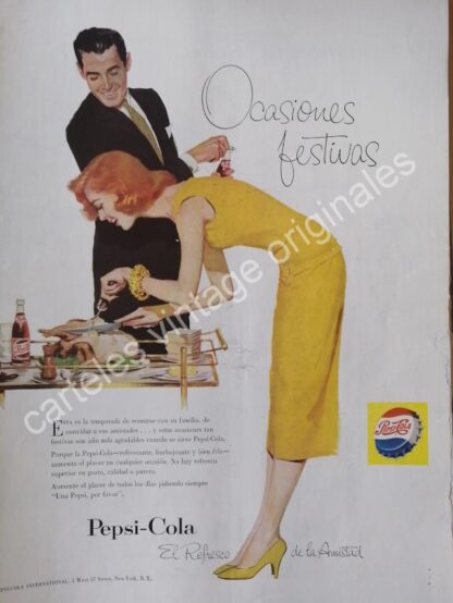 CARTEL ANTIGUO ORIGINAL DE PEPSI 1956. PUBLICIDAD ARTISTICA /10