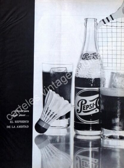 7 CARTELES RETRO ORIGINALES. CAMPAÑA COMPLETA PEPSI EL REFRESCO DE LA AMISTAD - Imagen 5