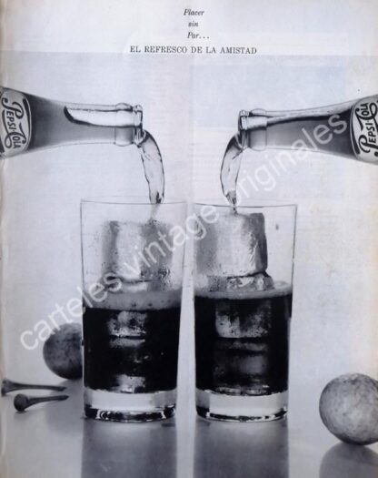 7 CARTELES RETRO ORIGINALES. CAMPAÑA COMPLETA PEPSI EL REFRESCO DE LA AMISTAD - Imagen 7