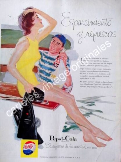 CARTEL ANTIGUO ORIGINAL DE PEPSI 1957. PUBLICIDAD ARTISTICA /20