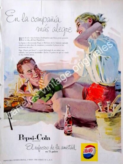 CARTEL ANTIGUO ORIGINAL DE PEPSI 1957. PUBLICIDAD ARTISTICA /18