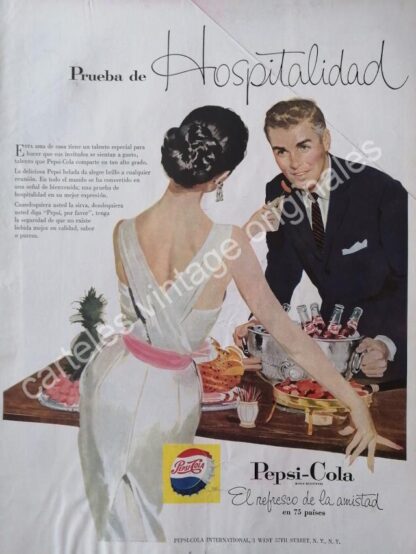 CARTEL ANTIGUO ORIGINAL DE PEPSI 1957. PUBLICIDAD ARTISTICA /16