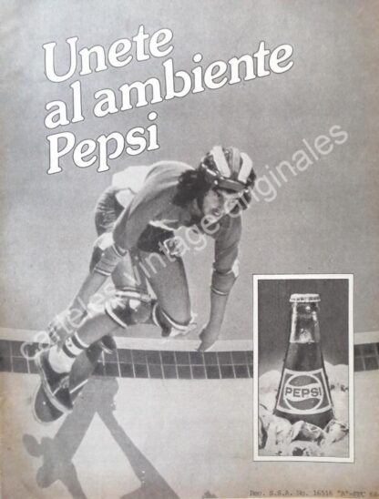 CARTEL ANTIGUO ORIGINAL DE PEPSI 1976 UNETE AL AMBIENTE PEPSI