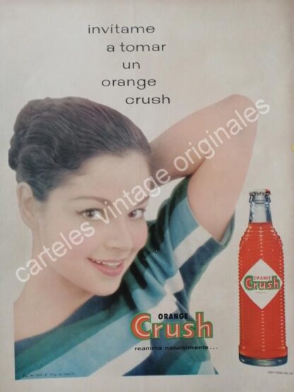 CARTEL ANTIGUO ORIGINAL DE ORANGE CRUSH 1958 /9