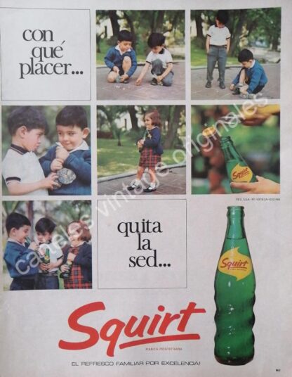 CARTEL ANTIGUO ORIGINAL DE REFRESCO SQUIRT 1967 /1