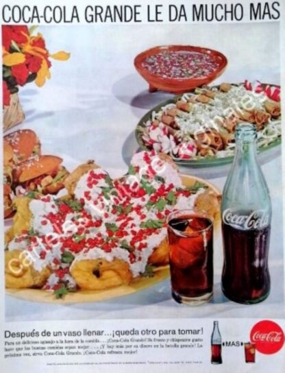 CARTEL ANTIGUO ORIGINAL DE COCA COLA 1960s /4