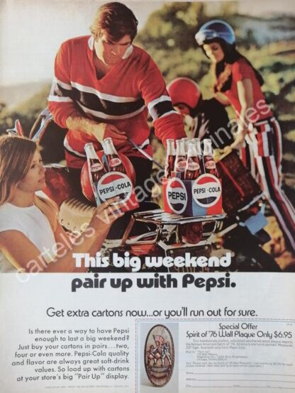 CARTEL ANTIGUO ORIGINAL DE PEPSI VINTAGE 1971 /34