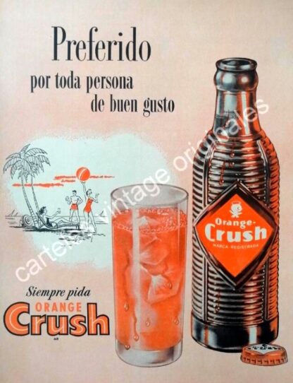 CARTEL ANTIGUO ORIGINAL DE ORANGE CRUSH 1956 INICIOS EN MEXICO /15