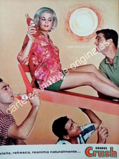 CARTEL ANTIGUO ORIGINAL DE REFRESCO ORANGE CRUSH 1963 /21 /FEP