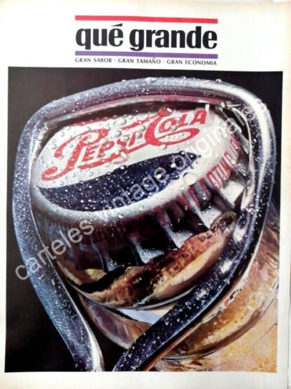 CARTEL ANTIGUO ORIGINAL DE PEPSI VINTAGE 1963 /34 QUE GRANDE