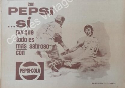 CARTEL ANTIGUO ORIGINAL DE 3 AFICHES, PEPSI COLA 1972 POR QUE TODO ES MAS SABROSO CON - Imagen 2