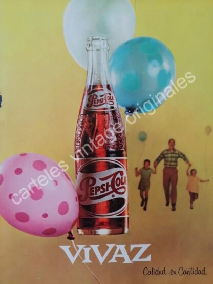 CARTEL ANTIGUO ORIGINAL DE PEPSI COLA, SERIE FESTIVA CAMPAÑA COMPLETA 1962 - Imagen 3