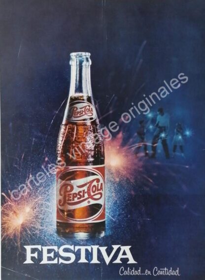 CARTEL ANTIGUO ORIGINAL DE PEPSI COLA, SERIE FESTIVA CAMPAÑA COMPLETA 1962 - Imagen 2