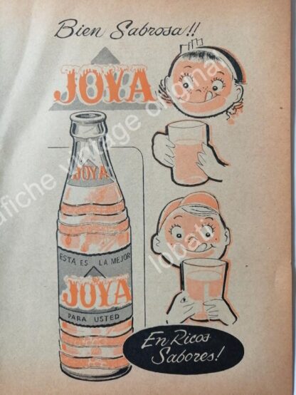 CARTEL ANTIGUO ORIGINAL DE SET DE 4 AFICHES REFRESCOS JOYA 1950s-60s - Imagen 6