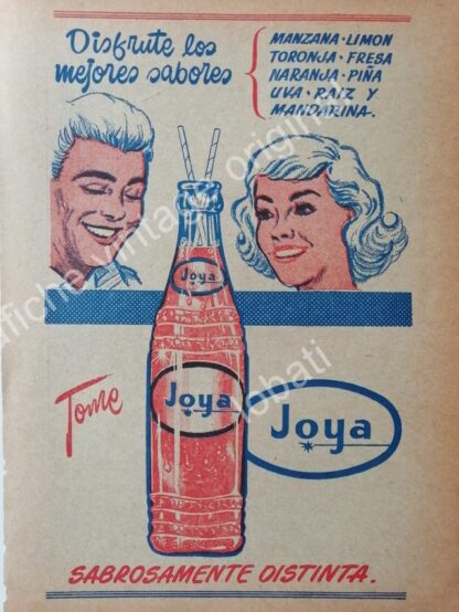 CARTEL ANTIGUO ORIGINAL DE SET DE 4 AFICHES REFRESCOS JOYA 1950s-60s - Imagen 5