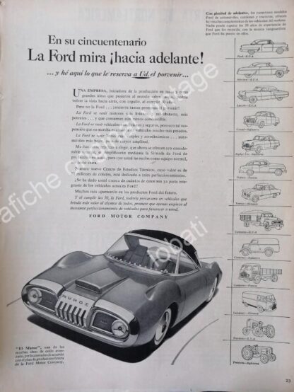 CARTEL ANTIGUO ORIGINAL DE AUTOS FORD MUROC 1953 SUPER RARO