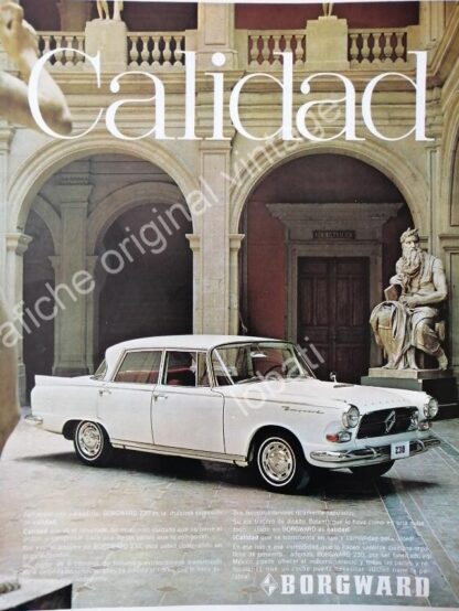 CARTEL ANTIGUO ORIGINAL DE AUTOS BORGWARD 230 1967 MONTERREY /RARO /5