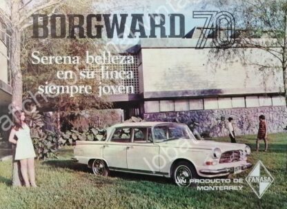 CARTEL ANTIGUO ORIGINAL DE AUTOS BORGWARD 1970 DE MONTERREY NUEVO LEON