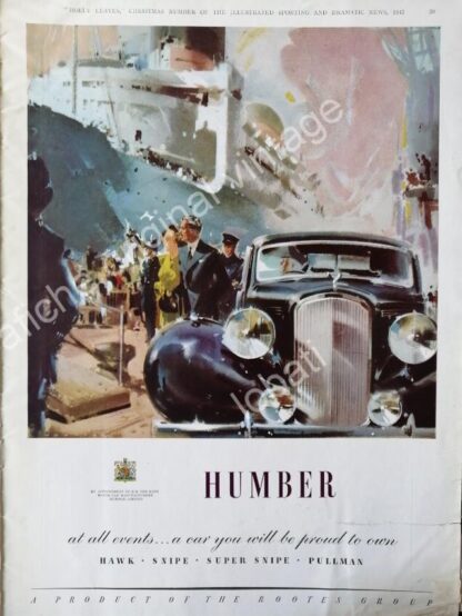 CARTEL ANTIGUO ORIGINAL DE AUTOS HUMBER 1947 / SUPER RARO