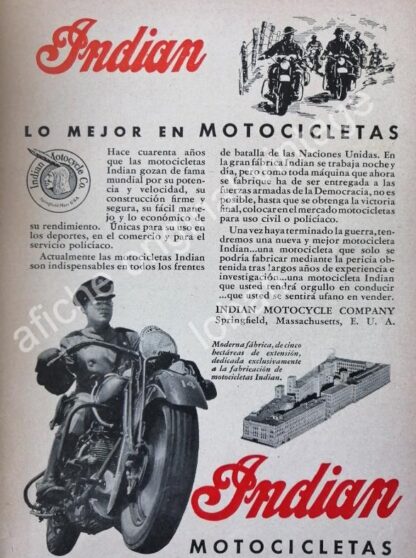 CARTEL ANTIGUO ORIGINAL DE SET DE 7 AFICHES DE MOTOCICLETAS 1940s-50s - Imagen 2