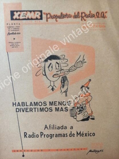 CARTEL ANTIGUO ORIGINAL DE SET DE 6. RADIO DIFUSORAS DE MONTERREY .1940s-60s - Imagen 7