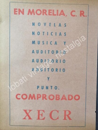 CARTEL ANTIGUO ORIGINAL DE 3 AFICHES RADIO DIFUSORAS DE MORELIA MICHOACAN 1940s-60s - Imagen 4